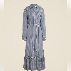 J. CREW Long Amelia shirtdress in striped drapey viscose twill Size M
